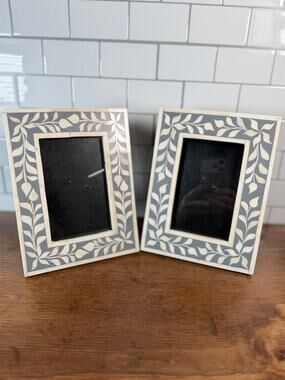 Pair of Handcrafted Bone Inlay Photo Frames - Made in India